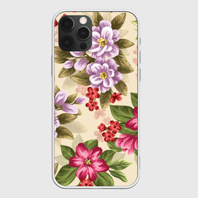 Чехол для iPhone 12 Pro с принтом Цветы , силикон | область печати: задняя сторона чехла, без боковых панелей | Тематика изображения на принте: букет | георгин | гладиолус | нежный | пастель | роза | ромашка