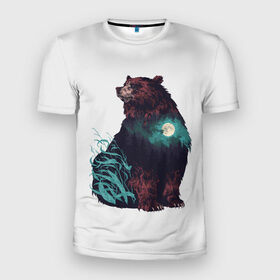 Мужская футболка 3D спортивная с принтом Дух природы , 100% полиэстер с улучшенными характеристиками | приталенный силуэт, круглая горловина, широкие плечи, сужается к линии бедра | bear | pooh | win dooh | winnie | винни | дикий | зверь | медведь | пух | символ