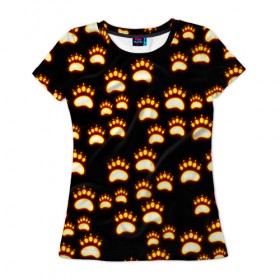 Женская футболка 3D с принтом Сила удара медведя , 100% полиэфир ( синтетическое хлопкоподобное полотно) | прямой крой, круглый вырез горловины, длина до линии бедер | bear | pooh | win dooh | winnie | винни | дикий | зверь | медведь | пух | символ