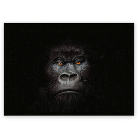Поздравительная открытка с принтом Горилла 3D , 100% бумага | плотность бумаги 280 г/м2, матовая, на обратной стороне линовка и место для марки
 | Тематика изображения на принте: горилла | животные | обезьянка