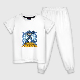 Детская пижама хлопок с принтом Megaman , 100% хлопок |  брюки и футболка прямого кроя, без карманов, на брюках мягкая резинка на поясе и по низу штанин
 | 