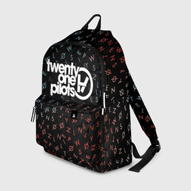 Рюкзак 3D с принтом TWENTY ONE PILOTS  TOP , 100% полиэстер | лямки с регулируемой длиной, сверху петелька, чтобы рюкзак можно было повесить на вешалку. Основное отделение закрывается на молнию, как и внешний карман. Внутри два дополнительных кармана, один из которых закрывается на молнию. По бокам два дополнительных кармашка | 21 pilots | 21p | music | rock | top | trench | twenty one pilots | группа | музыка | рок