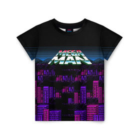 Детская футболка 3D с принтом Megaman city , 100% гипоаллергенный полиэфир | прямой крой, круглый вырез горловины, длина до линии бедер, чуть спущенное плечо, ткань немного тянется | maga man | megaman