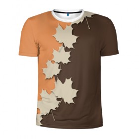 Мужская футболка 3D спортивная с принтом ОСЕННИЕ ЛИСТЬЯ , 100% полиэстер с улучшенными характеристиками | приталенный силуэт, круглая горловина, широкие плечи, сужается к линии бедра | листья | осень