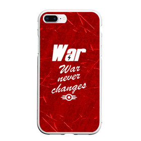 Чехол для iPhone 7Plus/8 Plus матовый с принтом WAR NEVER CHANGES , Силикон | Область печати: задняя сторона чехла, без боковых панелей | 101 | 111 | 76 | atom cats | bethesda | brotherhood of steel | fallout | nuka cola | outcast | tunnel snakes | vault | war | братство стали | бункер | война | убежище | фолаут | фоллаут | ядеркола