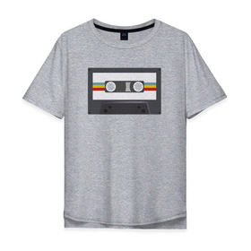 Мужская футболка хлопок Oversize с принтом Компакт-кассета , 100% хлопок | свободный крой, круглый ворот, “спинка” длиннее передней части | Тематика изображения на принте: 90 е | арт | аудиокассета | дизайн | компакт кассета | магнитола | музыка | ретро