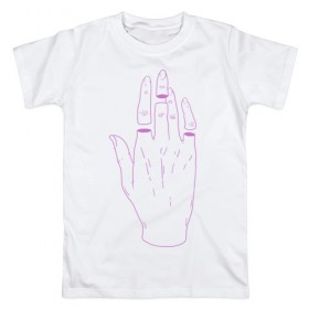 Мужская футболка хлопок с принтом Neon Hand , 100% хлопок | прямой крой, круглый вырез горловины, длина до линии бедер, слегка спущенное плечо. | Тематика изображения на принте: 