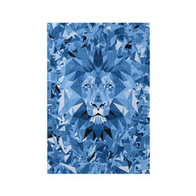 Обложка для паспорта матовая кожа с принтом Сине-бело-голубой лев , натуральная матовая кожа | размер 19,3 х 13,7 см; прозрачные пластиковые крепления | fczp | spb | zenit | белый | геометрия | зенит | питер | санкт петербург | синий | спб | треугольники