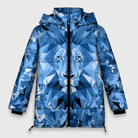 Женская зимняя куртка 3D с принтом Сине-бело-голубой лев , верх — 100% полиэстер; подкладка — 100% полиэстер; утеплитель — 100% полиэстер | длина ниже бедра, силуэт Оверсайз. Есть воротник-стойка, отстегивающийся капюшон и ветрозащитная планка. 

Боковые карманы с листочкой на кнопках и внутренний карман на молнии | fczp | spb | zenit | белый | геометрия | зенит | питер | санкт петербург | синий | спб | треугольники