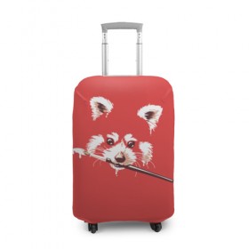 Чехол для чемодана 3D с принтом Красная панда , 86% полиэфир, 14% спандекс | двустороннее нанесение принта, прорези для ручек и колес | енот | кисть | лиса | малая панда | художник