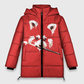 Женская зимняя куртка 3D с принтом Красная панда , верх — 100% полиэстер; подкладка — 100% полиэстер; утеплитель — 100% полиэстер | длина ниже бедра, силуэт Оверсайз. Есть воротник-стойка, отстегивающийся капюшон и ветрозащитная планка. 

Боковые карманы с листочкой на кнопках и внутренний карман на молнии | енот | кисть | лиса | малая панда | художник