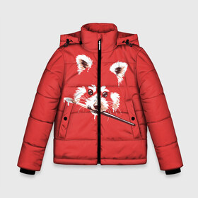 Зимняя куртка для мальчиков 3D с принтом Красная панда , ткань верха — 100% полиэстер; подклад — 100% полиэстер, утеплитель — 100% полиэстер | длина ниже бедра, удлиненная спинка, воротник стойка и отстегивающийся капюшон. Есть боковые карманы с листочкой на кнопках, утяжки по низу изделия и внутренний карман на молнии. 

Предусмотрены светоотражающий принт на спинке, радужный светоотражающий элемент на пуллере молнии и на резинке для утяжки | енот | кисть | лиса | малая панда | художник