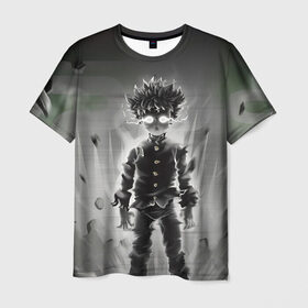 Мужская футболка 3D с принтом Mob Psycho , 100% полиэфир | прямой крой, круглый вырез горловины, длина до линии бедер | Тематика изображения на принте: anime | mob psycho 100 | shigeo kageyama | аниме | моб психо 100