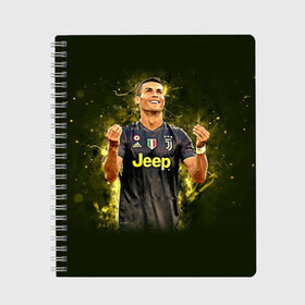 Тетрадь с принтом RONALDO JUVE SPORT , 100% бумага | 48 листов, плотность листов — 60 г/м2, плотность картонной обложки — 250 г/м2. Листы скреплены сбоку удобной пружинной спиралью. Уголки страниц и обложки скругленные. Цвет линий — светло-серый
 | cr7 | fc | football | football club | juve | juventus | ronaldo | sport | роналдо | спорт | спортивные | униформа | фирменные цвета | фк | футбол | футбольный клуб | ювентус