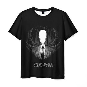 Мужская футболка 3D с принтом SLENDER MAN , 100% полиэфир | прямой крой, круглый вырез горловины, длина до линии бедер | horror | slender | slender the arrival | slenderman | монстры | ночь | фантастика