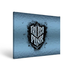 Холст прямоугольный с принтом Frostpunk Logo , 100% ПВХ |  | frost punk | frostpunk | фрост панк | фростпанк