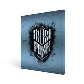Холст квадратный с принтом Frostpunk Logo , 100% ПВХ |  | frost punk | frostpunk | фрост панк | фростпанк