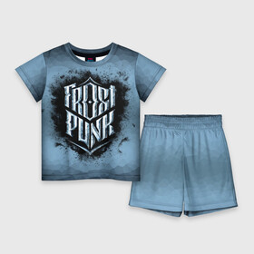 Детский костюм с шортами 3D с принтом Frostpunk Logo ,  |  | frost punk | frostpunk | фрост панк | фростпанк