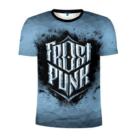 Мужская футболка 3D спортивная с принтом Frostpunk Logo , 100% полиэстер с улучшенными характеристиками | приталенный силуэт, круглая горловина, широкие плечи, сужается к линии бедра | frost punk | frostpunk | фрост панк | фростпанк
