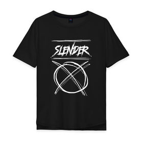 Мужская футболка хлопок Oversize с принтом Slender , 100% хлопок | свободный крой, круглый ворот, “спинка” длиннее передней части | marble hornets | slender | slenderman | the slender man | бледный | высокий | мем | оператор | призрак | пришелец | слендер | тонкий | тонкий человек | тощий | человек