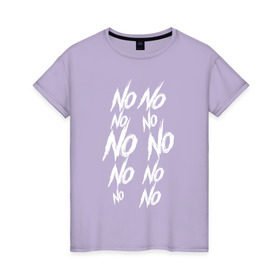 Женская футболка хлопок с принтом No No(Slenderman) , 100% хлопок | прямой крой, круглый вырез горловины, длина до линии бедер, слегка спущенное плечо | 