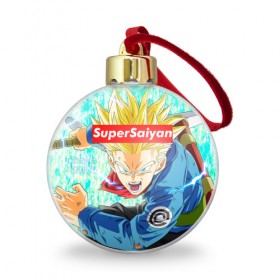 Ёлочный шар с принтом Super Saiyan , Пластик | Диаметр: 77 мм | Тематика изображения на принте: anime | dragon ball | аниме | гоку | драгон бол | дракона жемчуг