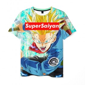 Мужская футболка 3D с принтом Super Saiyan , 100% полиэфир | прямой крой, круглый вырез горловины, длина до линии бедер | anime | dragon ball | аниме | гоку | драгон бол | дракона жемчуг