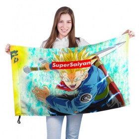 Флаг 3D с принтом Super Saiyan , 100% полиэстер | плотность ткани — 95 г/м2, размер — 67 х 109 см. Принт наносится с одной стороны | anime | dragon ball | аниме | гоку | драгон бол | дракона жемчуг