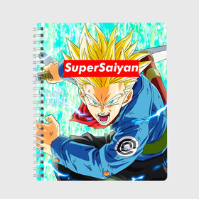 Тетрадь с принтом Super Saiyan , 100% бумага | 48 листов, плотность листов — 60 г/м2, плотность картонной обложки — 250 г/м2. Листы скреплены сбоку удобной пружинной спиралью. Уголки страниц и обложки скругленные. Цвет линий — светло-серый
 | Тематика изображения на принте: anime | dragon ball | аниме | гоку | драгон бол | дракона жемчуг