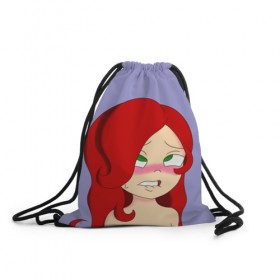 Рюкзак-мешок 3D с принтом Redhead , 100% полиэстер | плотность ткани — 200 г/м2, размер — 35 х 45 см; лямки — толстые шнурки, застежка на шнуровке, без карманов и подкладки | ahegao | anime | аниме | ахегао