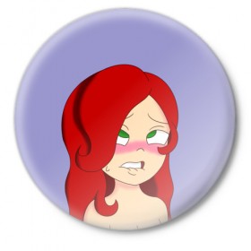 Значок с принтом Redhead ,  металл | круглая форма, металлическая застежка в виде булавки | ahegao | anime | аниме | ахегао