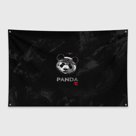 Флаг-баннер с принтом Cygo - panda E , 100% полиэстер | размер 67 х 109 см, плотность ткани — 95 г/м2; по краям флага есть четыре люверса для крепления | cygo | panda e | rap | бандана | гепард | голова | леонид вакальчук | медведь | мы бежим с тобой как будто от гепарда | надпись | панда е | реп | репер | рэп | рэпер | сайго | суго | цуго