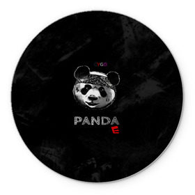 Коврик для мышки круглый с принтом Cygo - panda E , резина и полиэстер | круглая форма, изображение наносится на всю лицевую часть | cygo | panda e | rap | бандана | гепард | голова | леонид вакальчук | медведь | мы бежим с тобой как будто от гепарда | надпись | панда е | реп | репер | рэп | рэпер | сайго | суго | цуго