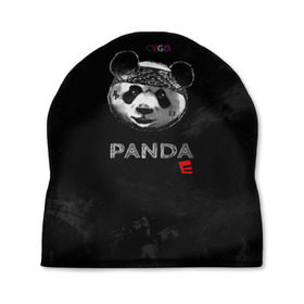 Шапка 3D с принтом Cygo - panda E , 100% полиэстер | универсальный размер, печать по всей поверхности изделия | cygo | panda e | rap | бандана | гепард | голова | леонид вакальчук | медведь | мы бежим с тобой как будто от гепарда | надпись | панда е | реп | репер | рэп | рэпер | сайго | суго | цуго