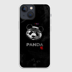 Чехол для iPhone 13 mini с принтом Cygo   panda E ,  |  | cygo | panda e | rap | бандана | гепард | голова | леонид вакальчук | медведь | мы бежим с тобой как будто от гепарда | надпись | панда е | реп | репер | рэп | рэпер | сайго | суго | цуго