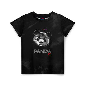 Детская футболка 3D с принтом Cygo - panda E , 100% гипоаллергенный полиэфир | прямой крой, круглый вырез горловины, длина до линии бедер, чуть спущенное плечо, ткань немного тянется | Тематика изображения на принте: cygo | panda e | rap | бандана | гепард | голова | леонид вакальчук | медведь | мы бежим с тобой как будто от гепарда | надпись | панда е | реп | репер | рэп | рэпер | сайго | суго | цуго