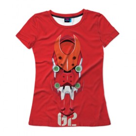 Женская футболка 3D с принтом Евангелион , 100% полиэфир ( синтетическое хлопкоподобное полотно) | прямой крой, круглый вырез горловины, длина до линии бедер | 02 | евагелион | робот | череп