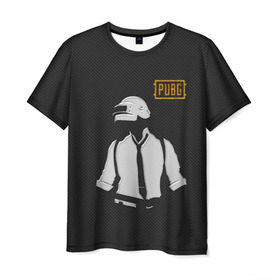 Мужская футболка 3D с принтом PUBG: Carbon , 100% полиэфир | прямой крой, круглый вырез горловины, длина до линии бедер | battle royal | battlegrounds | playerunknowns | pubg | игра | камуфляж | карбон | минималист | пабг | папг | персонаж | пубг | силуэт