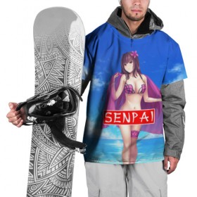 Накидка на куртку 3D с принтом Senpai , 100% полиэстер |  | Тематика изображения на принте: 