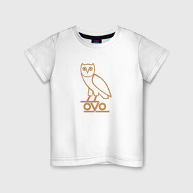 Детская футболка хлопок с принтом OVO owl , 100% хлопок | круглый вырез горловины, полуприлегающий силуэт, длина до линии бедер | drake | hotlinebling | more life | ovo | sixgod | дрейк