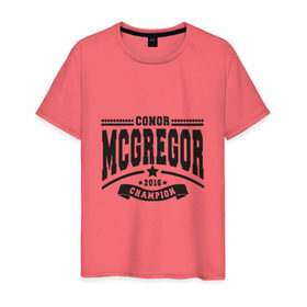 Мужская футболка хлопок с принтом Conor McGregor , 100% хлопок | прямой крой, круглый вырез горловины, длина до линии бедер, слегка спущенное плечо. | Тематика изображения на принте: conor | mcgregor | mma | ufc | конор | макгрегор