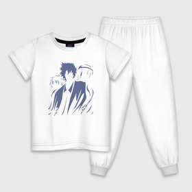 Детская пижама хлопок с принтом Gin Group , 100% хлопок |  брюки и футболка прямого кроя, без карманов, на брюках мягкая резинка на поясе и по низу штанин
 | Тематика изображения на принте: anime | gin tama | gintama | аниме | гинтама