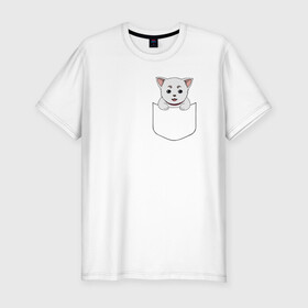 Мужская футболка хлопок Slim с принтом Sadaharu Pocket , 92% хлопок, 8% лайкра | приталенный силуэт, круглый вырез ворота, длина до линии бедра, короткий рукав | anime | gin tama | gintama | аниме | гинтама