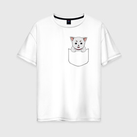 Женская футболка хлопок Oversize с принтом Sadaharu Pocket , 100% хлопок | свободный крой, круглый ворот, спущенный рукав, длина до линии бедер
 | Тематика изображения на принте: anime | gin tama | gintama | аниме | гинтама