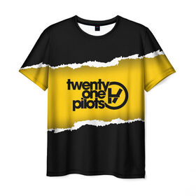 Мужская футболка 3D с принтом TWENTY ONE PILOTS , 100% полиэфир | прямой крой, круглый вырез горловины, длина до линии бедер | city | josh dun | twenty one pilots | tyler joseph | urban | альбом | город | музыка