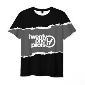 Мужская футболка 3D с принтом TWENTY ONE PILOTS GRAY , 100% полиэфир | прямой крой, круглый вырез горловины, длина до линии бедер | city | josh dun | twenty one pilots | tyler joseph | urban | альбом | город | музыка