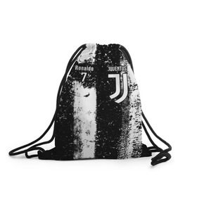 Рюкзак-мешок 3D с принтом Ronaldo uniform , 100% полиэстер | плотность ткани — 200 г/м2, размер — 35 х 45 см; лямки — толстые шнурки, застежка на шнуровке, без карманов и подкладки | 7 | cristiano | juventus | ronaldo | белые | криштиану | линии | роналду | черные | ювентус