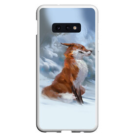 Чехол для Samsung S10E с принтом Гордый лис , Силикон | Область печати: задняя сторона чехла, без боковых панелей | белый | зима | лес | лис | лиса | мех | оранжевый | охотник | природа | снег | хитрый