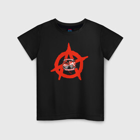 Детская футболка хлопок с принтом Монгол Шуудан , 100% хлопок | круглый вырез горловины, полуприлегающий силуэт, длина до линии бедер | монгол шуудан анархия анархо рок рок панк