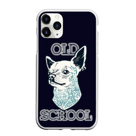 Чехол для iPhone 11 Pro матовый с принтом Old school Chihuahua , Силикон |  | chihuahua | dog | old school | tattoo | олдскул | собака | тату | чихуахуа